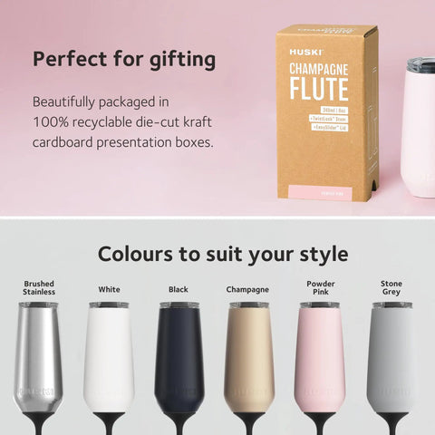 Top Tier Insulated Champagne Flute With Detachable Stem And Secure Lid Premium Stainless Steel Tumbler in various colors and packaging.