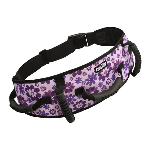 Anti Slip Gait Belt Transfer Strap For Seniors With Quick Release Buckle Durable Medical Lift Belt in floral purple design