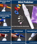 Mini polisher with 5 interchangeable heads, part of the 40 Piece Model Tools Kit For Gundam Building And Repair.