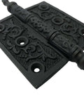 6 Inch Antique Style Black Iron Hinge Set For Doors Gates Cabinets And Barn Doors Heavy Duty Victorian Decor Hinges Four Pack