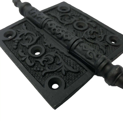 6 Inch Antique Style Black Iron Hinge Set For Doors Gates Cabinets And Barn Doors Heavy Duty Victorian Decor Hinges Four Pack