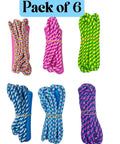 Colorful Jump Rope Set For Kids And Teens, Adjustable Length, 6 Pack Of Assorted Colors, durable nylon, perfect for fun