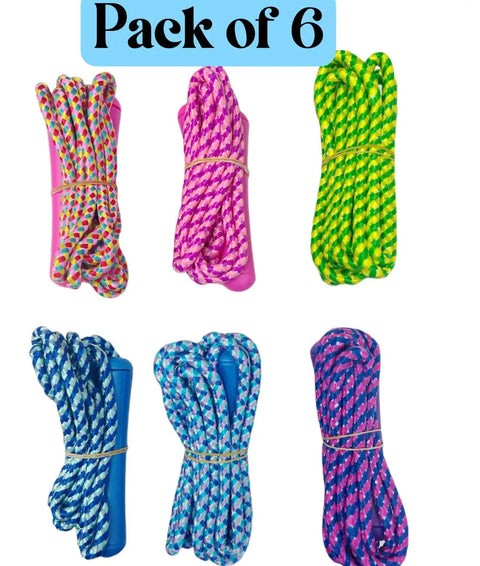 Colorful Jump Rope Set For Kids And Teens, Adjustable Length, 6 Pack Of Assorted Colors, durable nylon, perfect for fun