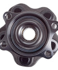 Rear Wheel Bearing And Hub Assembly For AWD Nissan Rogue Juke Rogue Sport And Qashqai 5 Lug Wheel Hub Kit Compatible With 2008 2020 Rogue And 2011 2017 Juke Beefed Up OEM Grade Bearings For A Smooth Safe Ride, close-up view showing hub details and lug holes