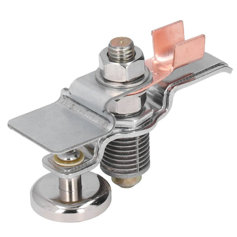 Heavy Duty Magnetic Welding Ground Clamp With Arc Plate For Steel Jobs, features strong copper contact and sturdy base for reliable grounding.
