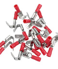 Heat Shrink Piggyback Spade Connectors Quick Disconnect Crimp Terminals Waterproof Electrical Kit For 22 To 10 AWG Splitting Wire Without Cutting Perfect For Cars Boats Or Motorcycles, red insulated metal terminals