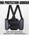 Rib Protector Vest For Kart Racing, Adults And Youth, shown with adjustable wide straps, durable chest guard, size XL.