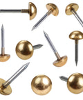 Retro Solid Brass Cap Nails For Furniture Upholstery And Woodworking Straight Up Antique Craft Hardware With A Hella Durable Thick Body.