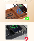 Valet Tray With Integrated Wireless Charger For Dad Youre My Hero Engraved EDC Nightstand Organizer showcasing wireless charging.