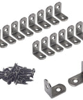 L Shaped Corner Bracket 1 Inch Right Angle Metal Support For Wood Shelves Cabinets Furniture Desks Drawers Pack Of 16 With Screws Gun Metal Black Finish