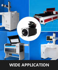 1 Stepper Servo Motor With Closed Loop Control, Ultra Smooth Operation, shown with CNC routers and laser cutters