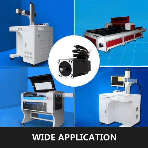 1 Stepper Servo Motor With Closed Loop Control, Ultra Smooth Operation, shown with CNC routers and laser cutters