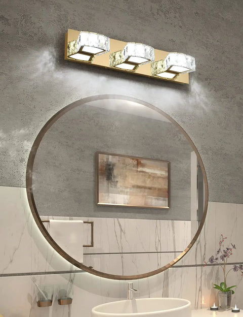 Dimmable Three Light Vanity Lights For Bathroom Over Mirror 22 Inch Modern LED Wall Sconces 15W 6000K Cool White