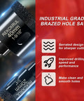 Close-up of REKCKRUL 40mm diamond hole saw, 10-piece serrated brazed set for tile and glass