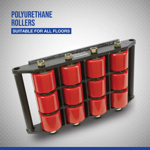Heavy Duty Machinery Mover With 12 Polyurethane Rollers And 360 Degree Non Slip Rotation Delivers 39,600 Lb Capacity For A Real Worksite