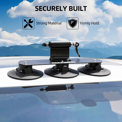 Suction Cup Car Roof Bike Rack With Quick Release, Aluminum Alloy Bike Carrier securely attached on car roof