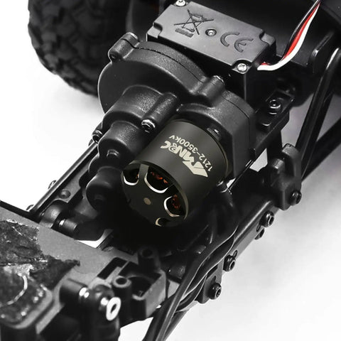 Close-up of 1212 3500Kv Brushless Motor With 25A ESC Transmission Case Kit for FMS FCX24 Power Wagon Smasher 1/24 Upgrade