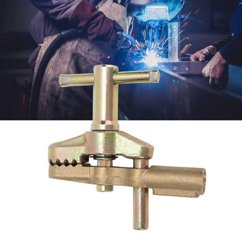 Heavy Duty Welding Ground Clamp With 800 Amp Brass Iron Build, showcasing secure grip and durable design for welding tasks.
