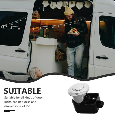 Rugged Zinc Alloy Box Latch For Doors And Cabinets No Tools Needed Easy Install Push Release Drawer Lock For RV Travel
