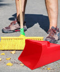 Red Handheld Dustpan And Scoop Shovel Grab And Go Cleanup Lightweight Plastic Trash Shovel With Wide 9.65 By 8.07 Inch Scoop outdoors
