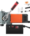 Rock Solid 1300W Portable Magnetic Drill Press With Integrated Cooling, Compact Low Profile Body, Beast Mode 10000N Base with accessories.