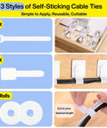 313 Piece Cable Management Kit With 67 Adhesive Clips And 22 Reusable Straps For Desk TV Office And Home Tangle Free Cord Organizer