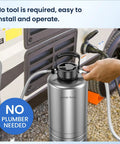 Installation of Portable RV Water Softener 16,000 Grain with Stainless Steel Tank and Garden Hose Quick Connects