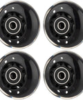 Set of four 64mm inline skate wheels 82A with ABEC 9 beefy bearings for rollerblade and more smooth ride for skates and projects.