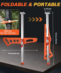 SakerPlus foldable drywall cutter with orange frame; dual rails, laser-etched scale, 10 blades, cuts 1/4-1/2 in drywall.