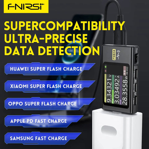 Beast USB Power Tester 4 To 28V 7A LCD Meter With USB A And Type C Ports Voltage And Current Readout Ripple Measurement