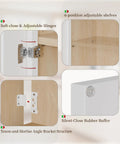 Wall Mounted Laundry Room Cabinet With Doors And Shelves White Shaker Finish Solid Wood RTA Medicine Storage Cabinet 24W 30H 12D Inches Space Saving For Kitchen Bathroom And Garage showing soft-close hinges, adjustable shelves, and structure details.
