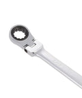 Close-up of a 9/16 double box end of the Tough As Nails 4 Piece Flexible Double Box End Universal Spline Ratcheting Wrench Set.