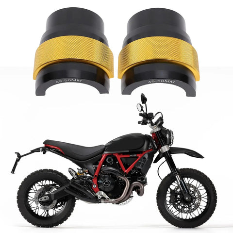 Pro Grade CNC Aluminum Fork Seal Driver Tool for 49mm and 50mm Motorcycle Forks Universal Kit above motorcycle