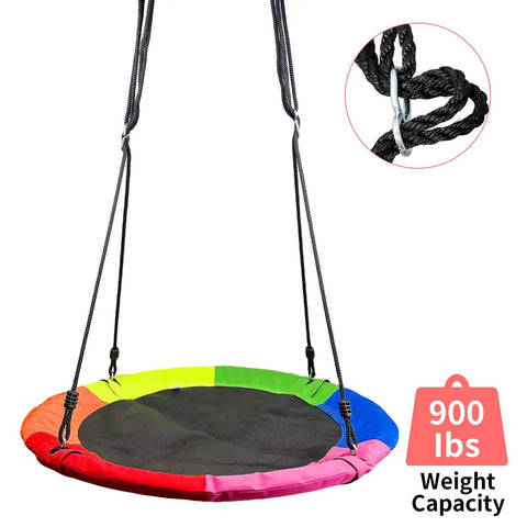 Ultra Strong Saucer Swing 40 Inch For Backyard Fun, 900D Oxford Waterproof Seat, 900 Lb Weight Capacity, Adjustable Straps