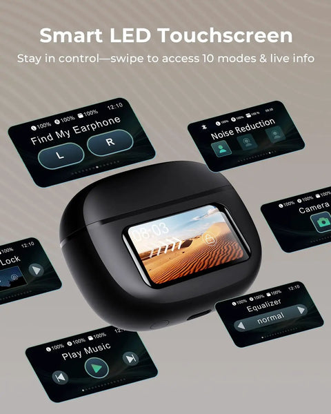 Wireless Earbuds With Active Noise Cancellation And Smart Touch Charging Case, Bluetooth 6.0 Earbuds With AI Clear Calls, 40 Hours Playtime For Sports And Workouts, Stereo Sound Headphones For iPhone And Android