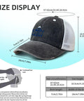 Size display of Low Profile Dope Unstructured Cotton Dad Hat Bundle with mesh back and embroidered eyelets.