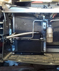 16 Row Transmission Oil Cooler Kit With 6AN And 8AN Adapters Stacked Plate Aluminum Alloy Engine Cooler installed in car