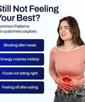 At Home Food Sensitivity Test Kit With 1000 Plus Foods Drinks Vitamins And Gut Health Insights For Adults And Kids Non Invasive Wellness Indicator That Is Easy To Use And Totally Worth It. woman holding stomach
