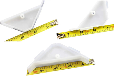 Forty Pack Heavy Duty Cabinet Corner Brackets White Plastic Triangle Braces No Sweat Set Up With Off Center Mounting Holes Rock Solid Furniture Hardware Tough As Nails Diy Shelving Supports