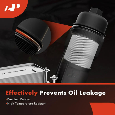 Oil Filter With 20K Miles Upgraded Protection Compatible With Mercedes-Benz Infiniti Freightliner Models close-up of seal.