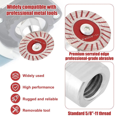12 Pack 1.57 Inch Mini Diamond Saw Blades Set For Angle Grinder With Screws Hex Wrench And Removable Flange, serrated edge