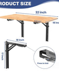 Space Saving Wall Mounted Folding Workbench For Garage And Workshop, Heavy Duty Fold Down Table Desk That Holds Up To 550 Lbs, Includes Complete Mounting Kit, Solid Top 32 By 18 Inches, Ideal Multipurpose Workspace dimensions.