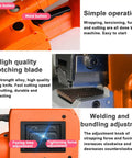 No Sweat Hand Held Electric Strapping Machine With 6000Mah Battery Powered Heat Welder For PP Pet Tape control panel and features