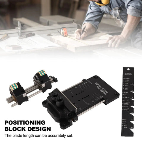 Pro Level Chisel Sharpening Jig With Adjustable Angle Ruler And Secure Clamps for blade length adjustment and precision.