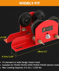 Manual Trolley For I Beams With Wide Flange 1.57 To 4.64 Inches Universal Fit Heavy Duty 0.5 Ton 1102 Lbs Capacity displayed on black background