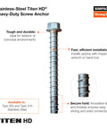 Workhorse Stainless Steel Screw Anchor 5/8 In By 4 In For Structural And Seismic Installations Type 304 Corrosion-Resistant