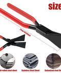 Hands On Sheet Metal Bender Set 2.4 Inch Hand Seamer Pliers shown in black with red handles, suitable for bending and flattening metal edges.