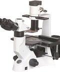 Digital LCD Inverted Epifluorescence Microscope With 9 Inch HD Display, Built-In 5MP Camera, GFP And RFP Fluorescence, Optional UV Excitation, HBO Mercury Illumination, And 4x, 10x Ph, 20x Ph, 40x Ph Objectives Plus Dozens Of Lenses, white body