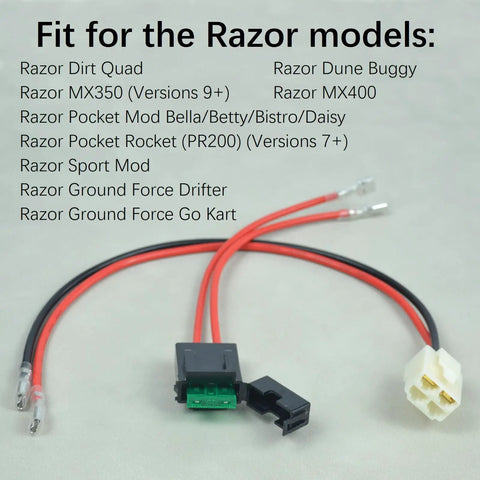 4 Pin 2 Wire Battery Wiring Harness For Dirt Quad Dune Buggy And Ground Force Models Fits MX350 MX400 PR200 Pocket Mod