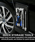13 Inch By 10 Inch Magnetic Tool Mat Non Slip Pad With PVC Protection Layer For Garage Workshop And Auto Repair Keeps Tools And Small Parts Locked In Tight attached to car side with tools